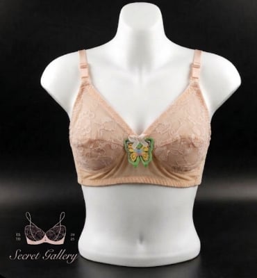 Picture of Elegant Butterfly Lace Bra / Non-Wired Comfort Full Coverage Bralette - Multicolor