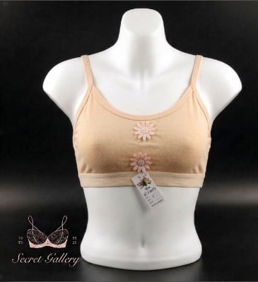 Picture of Comfortable Cotton Everyday Training Bra for Girls - Daisy Flower Patch Design - Int: One size