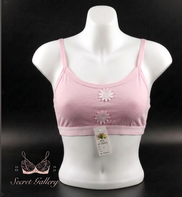 Picture of Comfortable Cotton Everyday Training Bra for Girls - Daisy Flower Patch Design - Int: One size