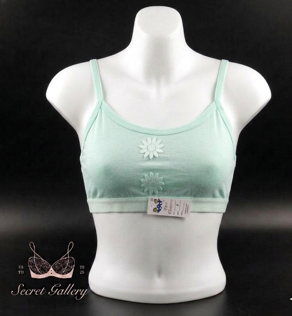 Picture of Comfortable Cotton Everyday Training Bra for Girls - Daisy Flower Patch Design - Int: One size