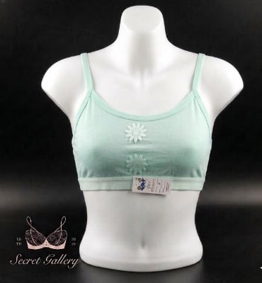 Picture of Comfortable Cotton Everyday Training Bra for Girls - Daisy Flower Patch Design - Int: One size