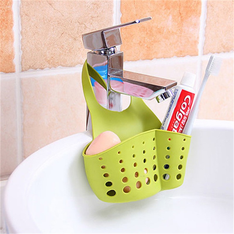 Picture of Kitchen Sink Accessories Organizer Space Savers : Adjustable Drain Basket for Soap and Sponge - Convenient Home Storage Solution - Multicolor