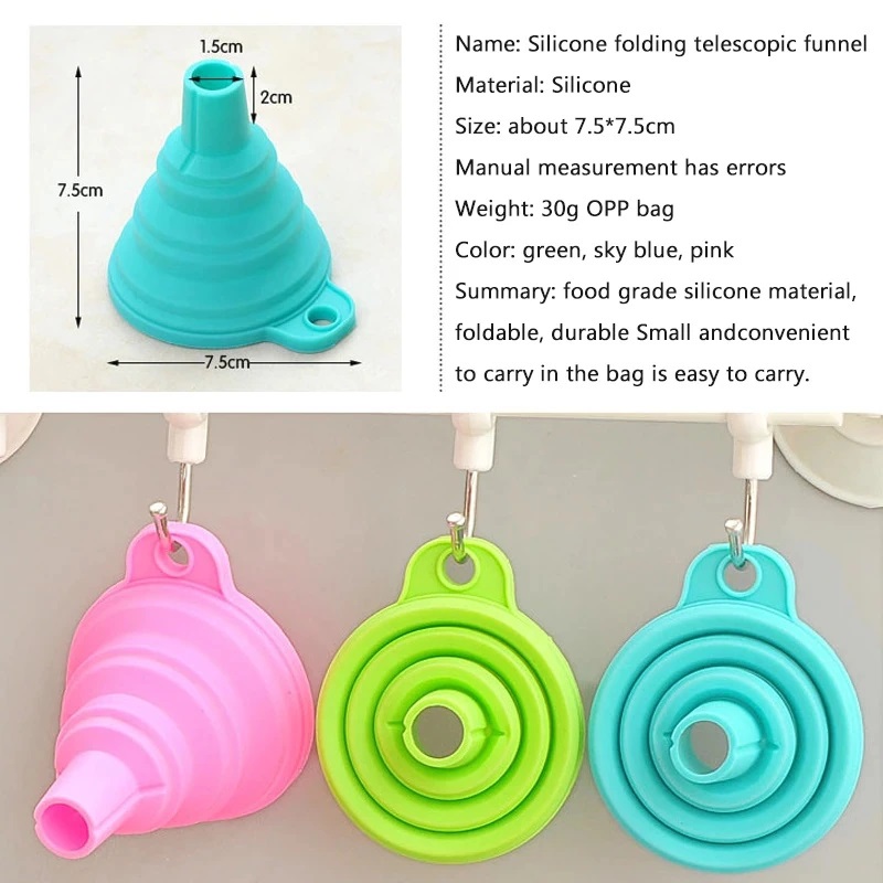 Picture of Sub-Tank Silicone Funnel: Versatile Kitchen Tool for Sugar, Salt, and More - Multicolor