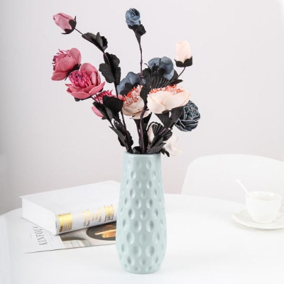 Picture of Nordic Style Diamond Pattern Vase Imitation Plastic Flower Vase Pot Home Decor(1psc) - Flower Vase - Multicolor