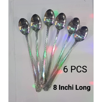 Picture of 6 Pcs Of Long Handle Spoon Set - Silver