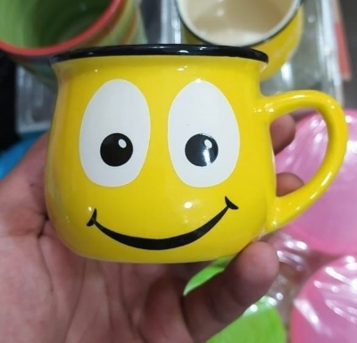 Picture of Emoji Ceramic Mug Coffee Tea Water Milk Yellow Color Cup Gift-1Pc - Add A Touch Of Fun To Your Beverage Enjoyment With This Emoji Ceramic Mug - Yellow