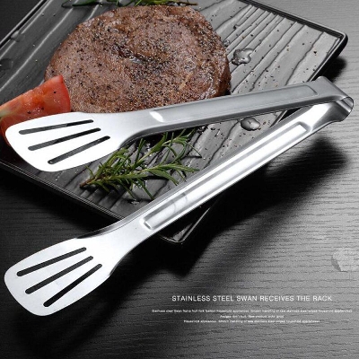 Picture of Streamline Your Cooking With Stainless Steel Food Tongs Kitchen Tongs Utensil Cooking Tong Clip Clamp - Kitchen Essential - Silver