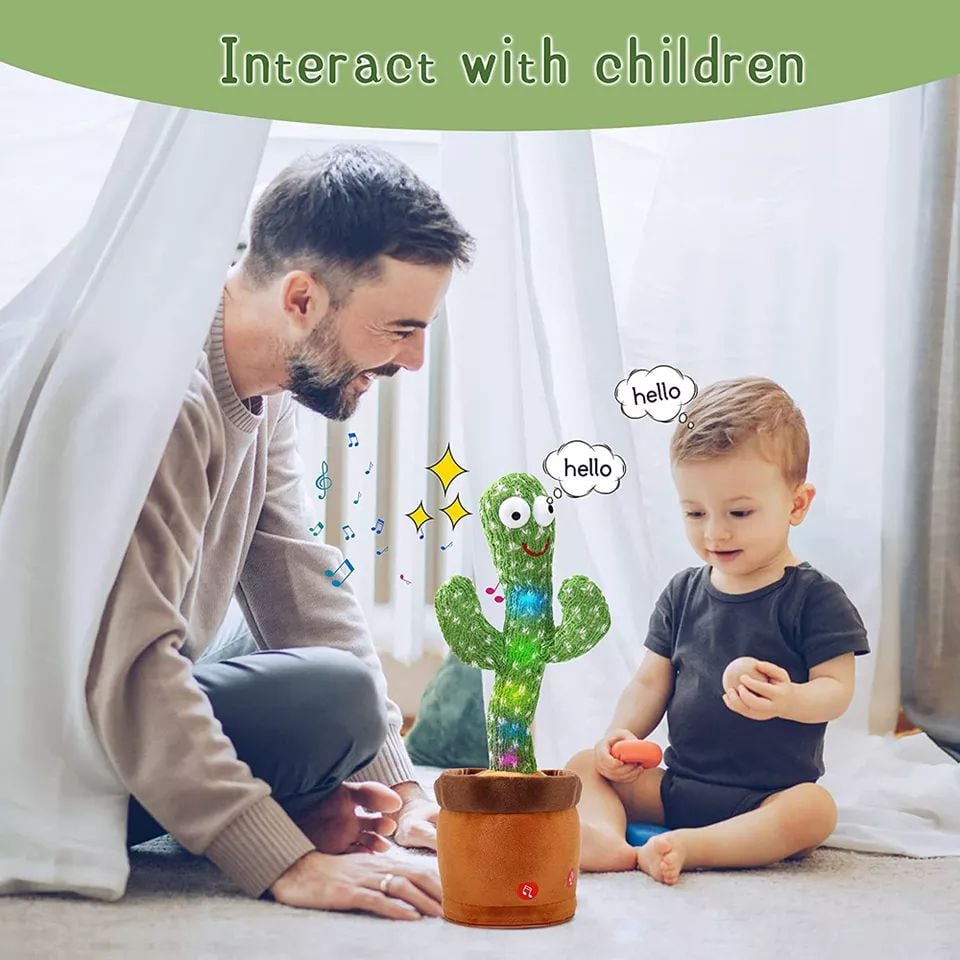 Picture of Talking Cactus Toy Dancing Cactus Toy for Baby Voice Repeat Toys (Green) - Green