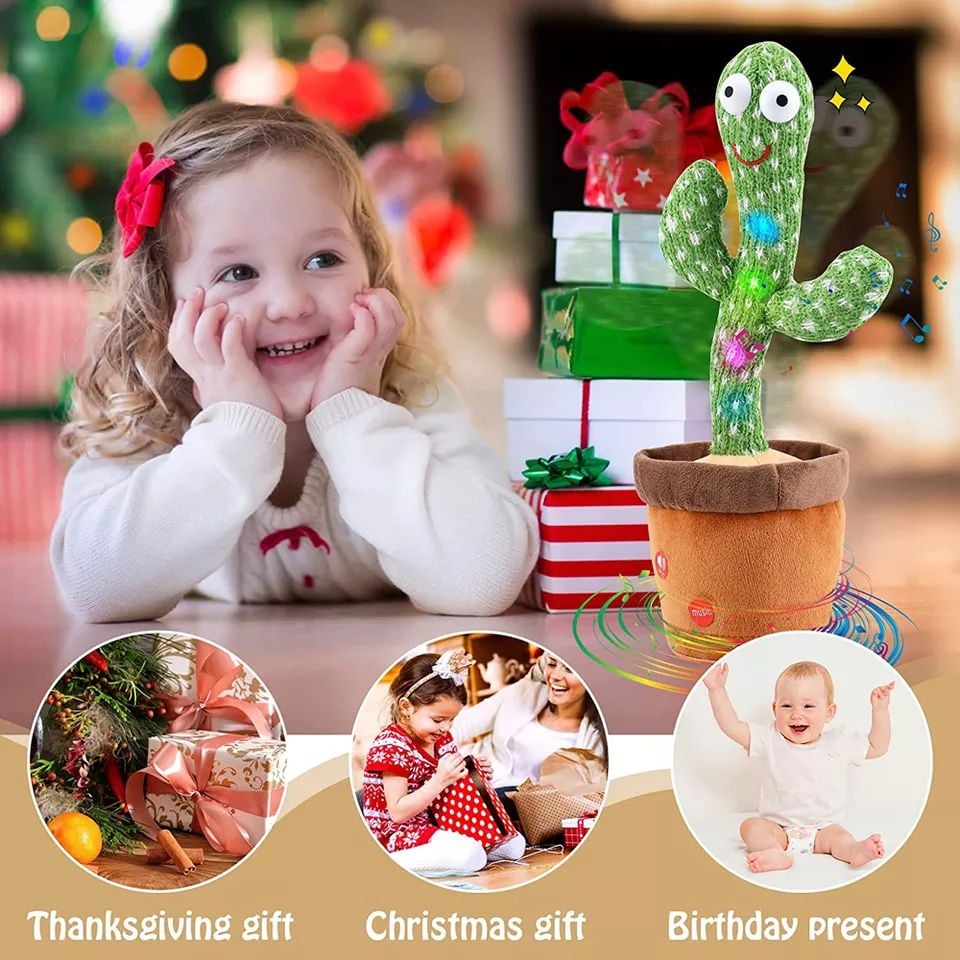 Picture of Talking Cactus Toy Dancing Cactus Toy for Baby Voice Repeat Toys (Green) - Green