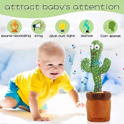 Picture of Talking Cactus Toy Dancing Cactus Toy for Baby Voice Repeat Toys (Green) - Green