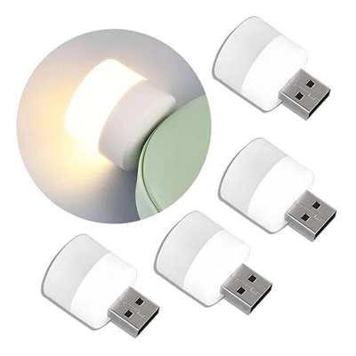 Picture of LED Eye Protection Reading Night Light, Multifunctional Dual USB Plug Night Lamp, PC Laptop Power Bank Charging USB Book Lamp - White