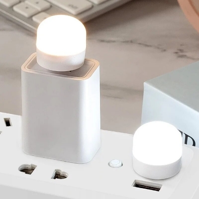 Picture of LED Eye Protection Reading Night Light, Multifunctional Dual USB Plug Night Lamp, PC Laptop Power Bank Charging USB Book Lamp - White