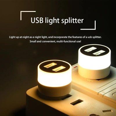 Picture of Charging USB Small Book Lamps LED Eye Protection Reading Light Small Round Light Night Light - White