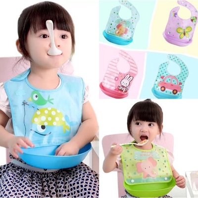 Picture of Waterproof Silicone Baby Bibs Silicone - Multicolor