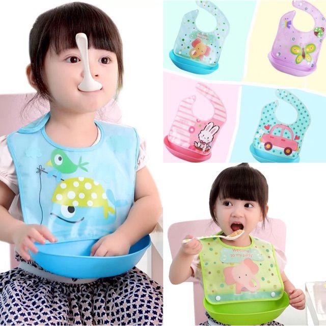 Picture of Waterproof Silicone Baby Bibs Silicone - Multicolor