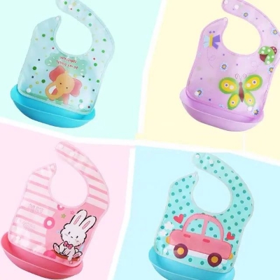 Picture of Waterproof Silicone Baby Bibs Silicone - Multicolor