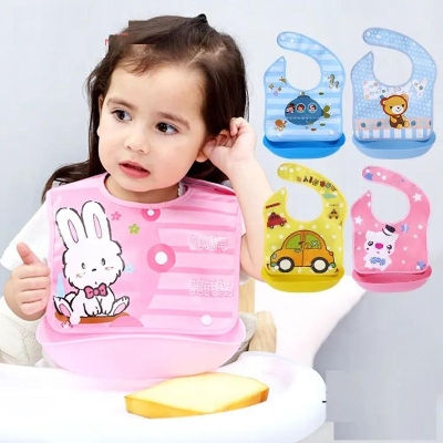 Picture of Plastic Bibs For Babies - 1 Pcs (Color as per Stock) - Multicolor