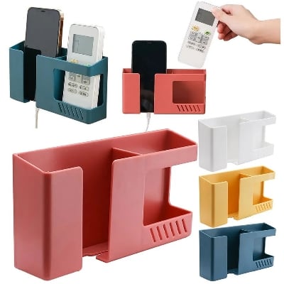 Picture of Wall-Mounted 2-In-1 Mobile Phone Charging Stand Multifountion Storage Holder Bracket - Multicolor