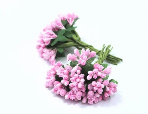 Picture of Artificial Bouquet Wedding Merry Christmas Decoration DIY Pearl Craft Fake FlowersRed, Pink