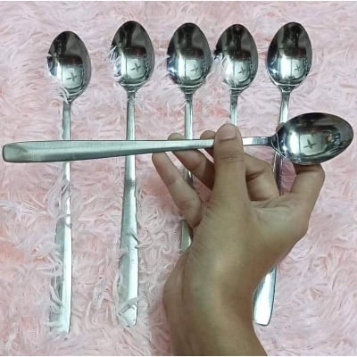 Picture of 6 Pcs Stainless steel Long Pickle/Tea Spoon - White
