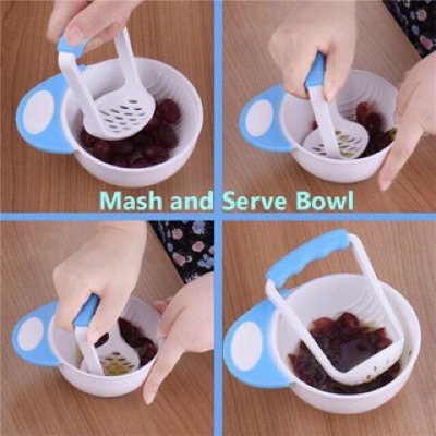 Picture of Homemade Baby Food Bowl Baby Feeding Products Fruits And Veggies Masher Mash And Serve Bowl With Food Masher - Multicolor