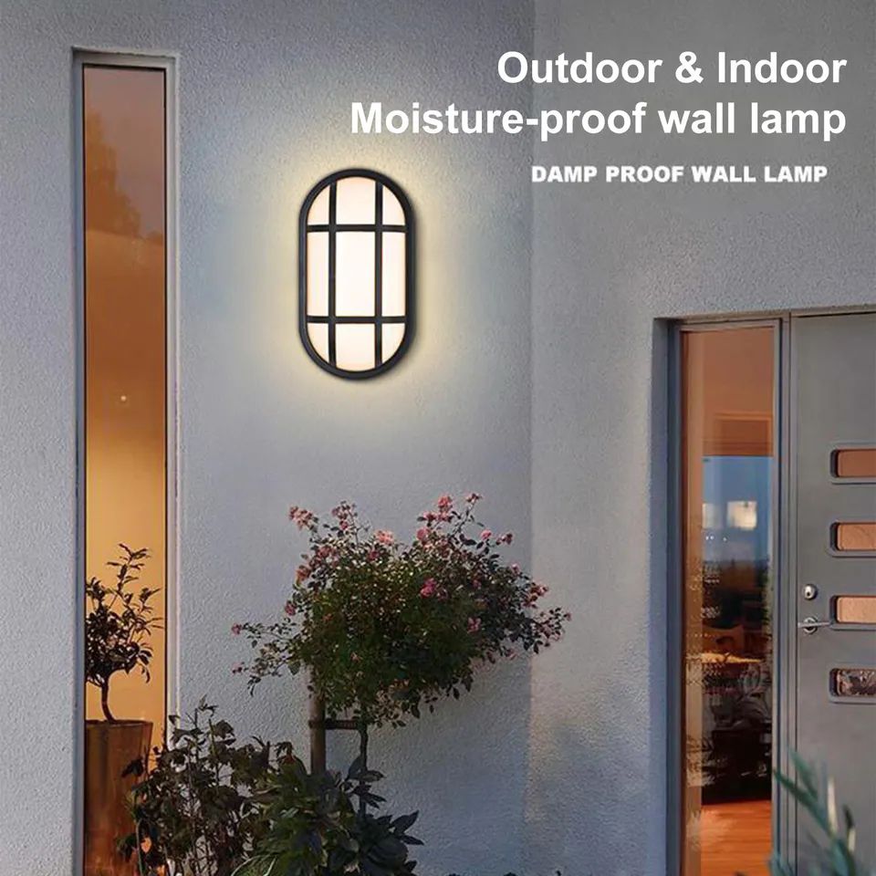Picture of 20W Oval LED Bulkhead Light for Wall and Ceiling Mount, Opal Diffuser, IP65, IK08 Waterproof for Outdoor Use - White