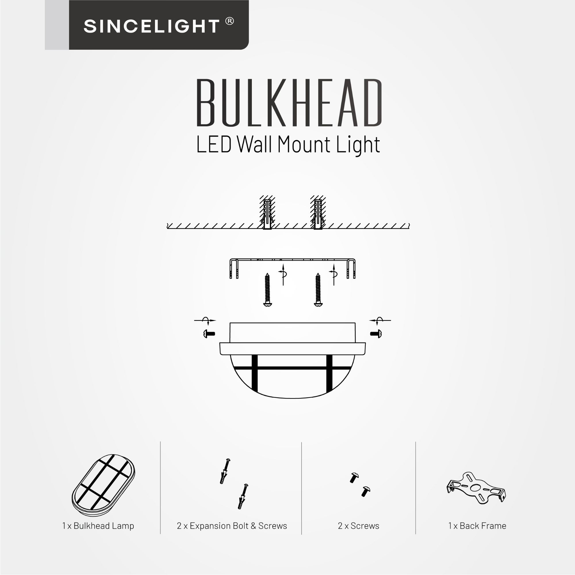 Picture of 20W Oval LED Bulkhead Light for Wall and Ceiling Mount, Opal Diffuser, IP65, IK08 Waterproof for Outdoor Use - White