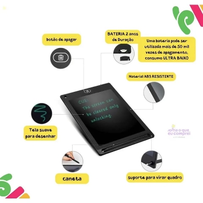 Picture of 8.5-Inch LCD Writing Tablet - Super Bright Doodle Pad for Drawing and Writing - Multicolor