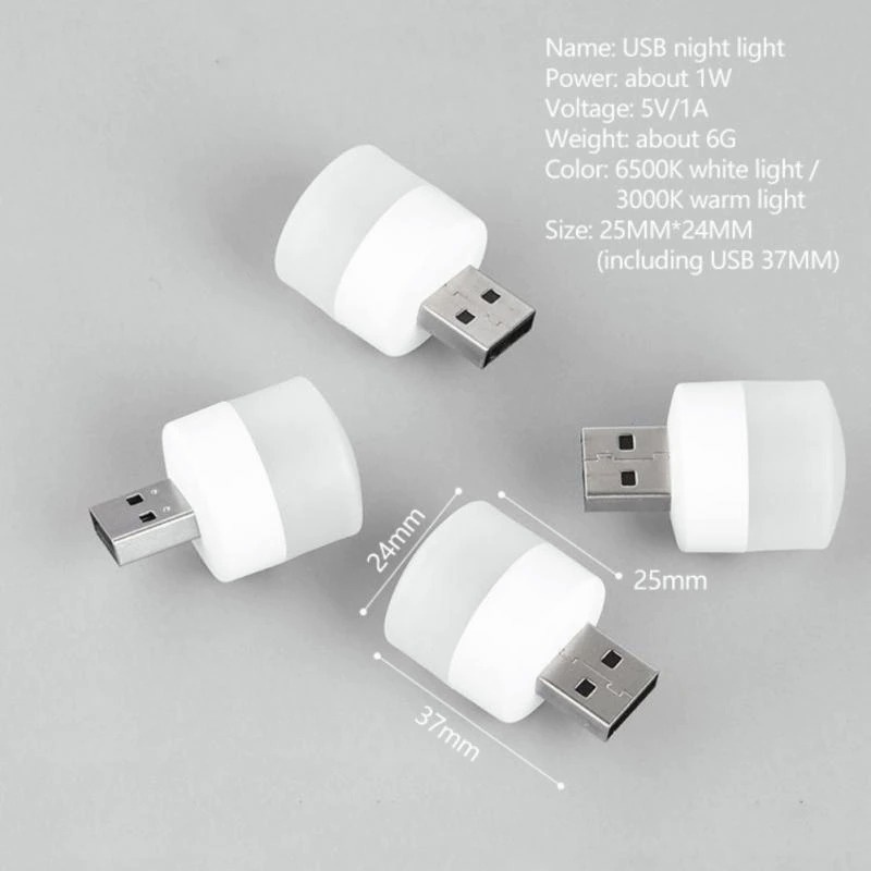 Picture of 10pcs Enhance Your Workspace with Super Bright USB LED Lamp: 5V 1W Mini Book Light - Ideal for Computer, Mobile Power Charging, and Eye Protection at Night - Multicolor
