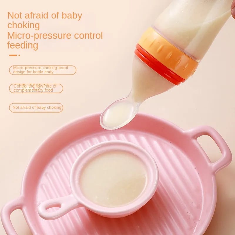 Picture of Silicone Baby Food Dispensing Spoon & Feeder, Travel Baby Training Bottle - Multicolor