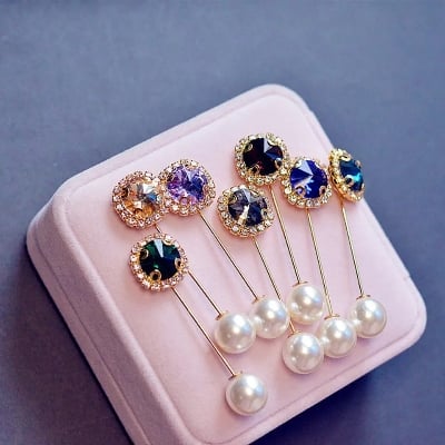 Picture of 2-Piece Pearl Hijab Clips: Stylish Brooch Pins for Securing Headscarves, Shawls, and Muslim Scarves - Prevents Slipping - Multicolor