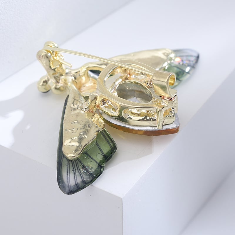 Picture of Fashionable Red Bee Brooch Pin with Crystal Accents: Add a Touch of Fun to Your Suit Accessories - Multicolor