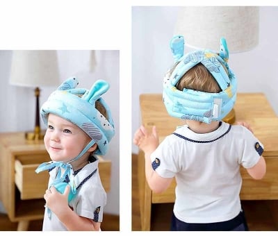 Picture of Baby Adjustable Head Protection Hat Soft Safety Head Helmet For Walking Crawling Anti-fall Caps Protecter Baby Head Pillow - Multicolor