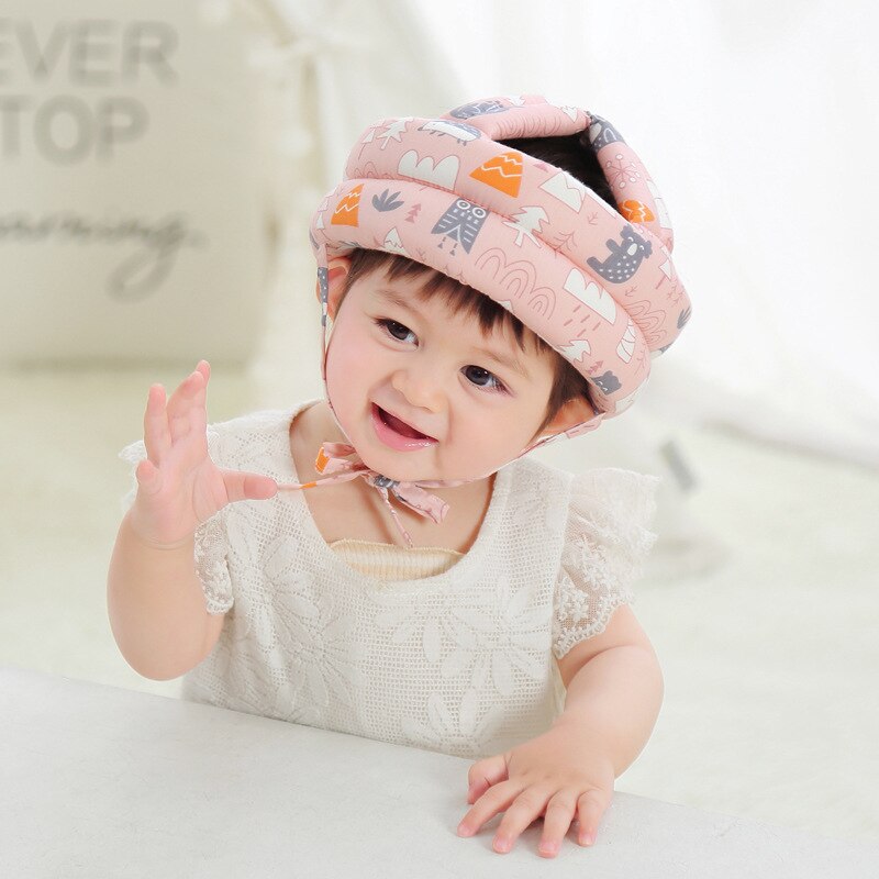 Picture of Baby Adjustable Head Protection Hat Soft Safety Head Helmet For Walking Crawling Anti-fall Caps Protecter Baby Head Pillow - Multicolor