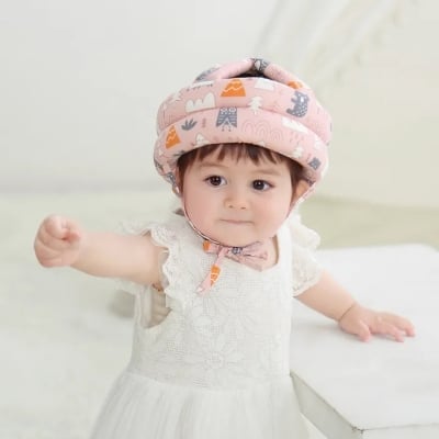 Picture of Baby Adjustable Head Protection Hat Soft Safety Head Helmet For Walking Crawling Anti-fall Caps Protecter Baby Head Pillow - Multicolor