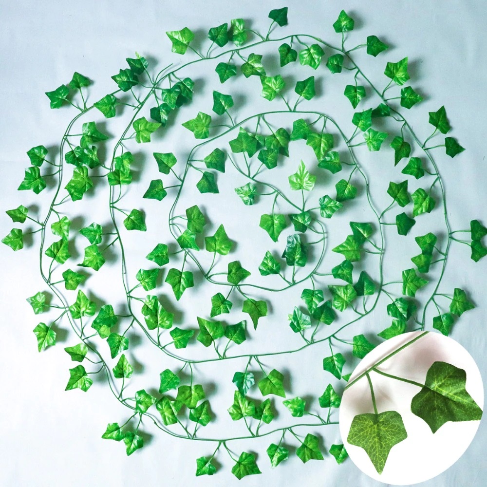Picture of 15-Foot Artificial Ivy Wall Decor: Versatile Greenery Garland for Home, Office, or Wedding - Multicolor
