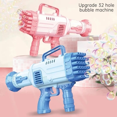 Picture of 32-Hole Rocket Soap Bubble Machine - Automatic Kids' Toy - Great Children's Gift (Batteries Not Provided) - Multicolor