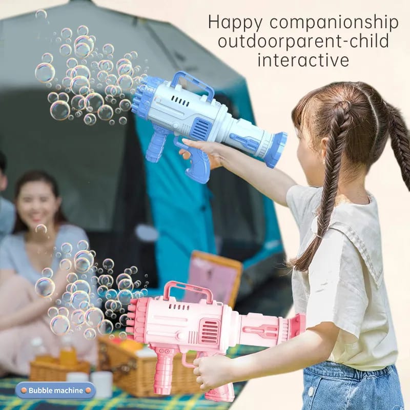 Picture of 32-Hole Rocket Soap Bubble Machine - Automatic Kids' Toy - Great Children's Gift (Batteries Not Provided) - Multicolor