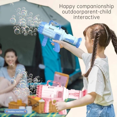 Picture of 32-Hole Rocket Soap Bubble Machine - Automatic Kids' Toy - Great Children's Gift (Batteries Not Provided) - Multicolor