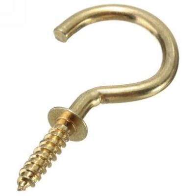 Picture of Pack of 10 Big Size Golden Cup Hooks - Wall Hanger Set - Gold