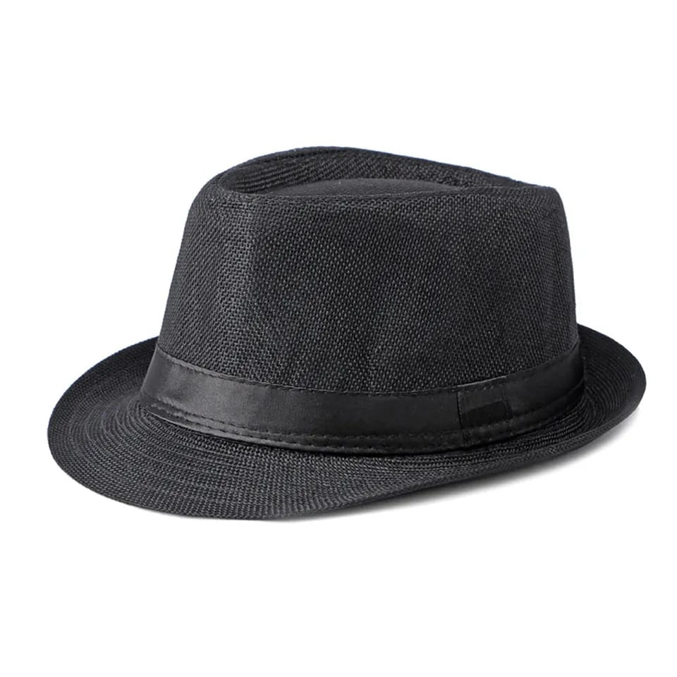 Picture of Short Brim Straw Fedora: Floral Summer Hat for Men and Women - Trilby Cuban Sun Panama Cap - Multicolor,Int: One size
