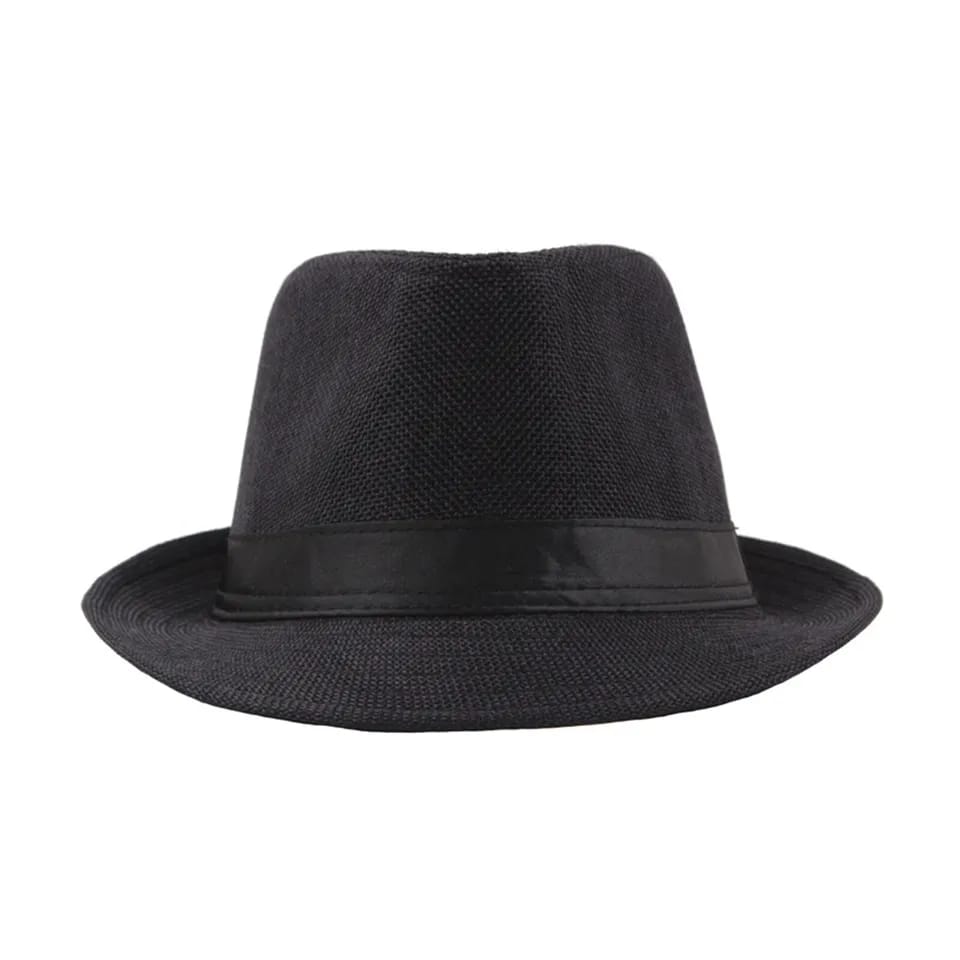 Picture of Short Brim Straw Fedora: Floral Summer Hat for Men and Women - Trilby Cuban Sun Panama Cap - Multicolor,Int: One size