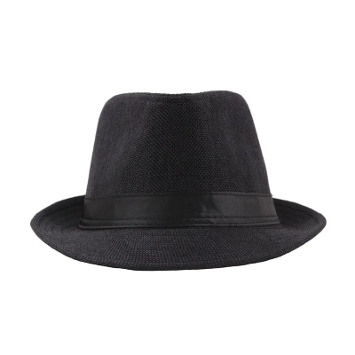 Picture of Short Brim Straw Fedora: Floral Summer Hat for Men and Women - Trilby Cuban Sun Panama Cap - Multicolor,Int: One size