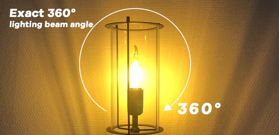 Picture of Pack of 10 Dimmable Amber Glass LED Bulbs - E14 Base - 4W Filament - Warm White