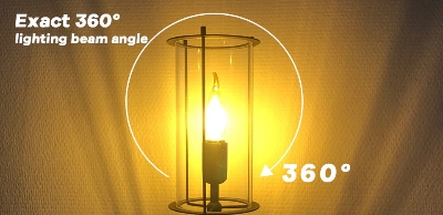 Picture of Pack of 10 Dimmable Amber Glass LED Bulbs - E14 Base - 4W Filament - Warm White