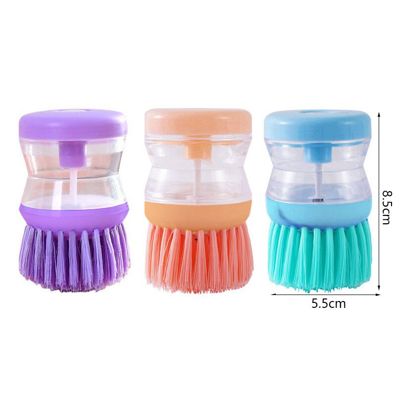 Picture of Automatic Kitchen Dish Brush with Liquid Dispenser - Gentle on Pans, Effortless Cleaning - 