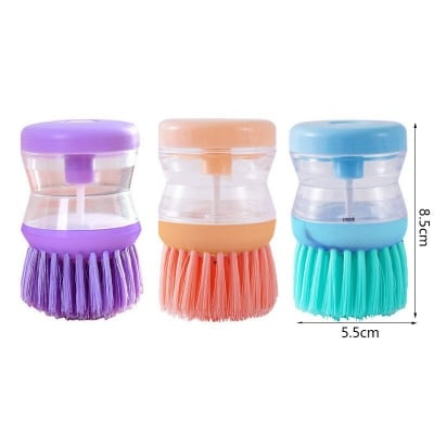 Picture of Automatic Kitchen Dish Brush with Liquid Dispenser - Gentle on Pans, Effortless Cleaning - 