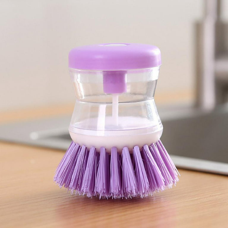 Picture of Automatic Kitchen Dish Brush with Liquid Dispenser - Gentle on Pans, Effortless Cleaning - 