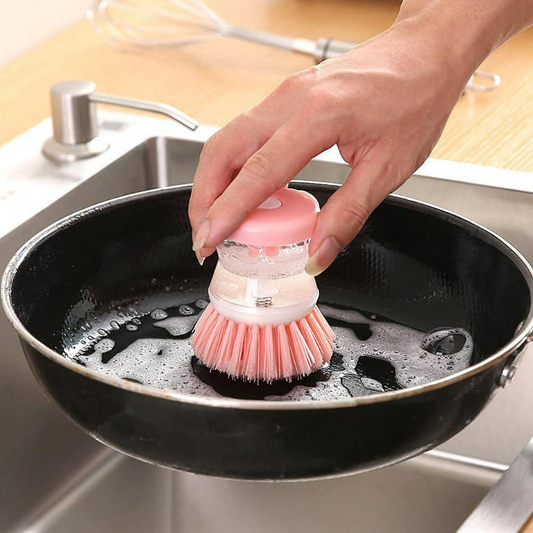 Picture of Automatic Kitchen Dish Brush with Liquid Dispenser - Gentle on Pans, Effortless Cleaning - 