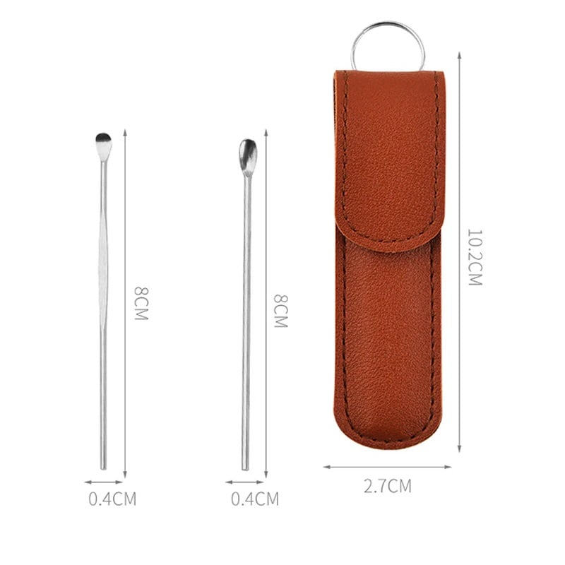 Picture of Healthcare Earpick Kit - 6 Ear Wax Removal Tools Including Ear Cleanser Spoon - Multicolor